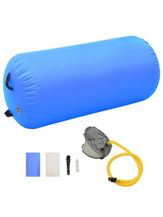 Nafukovací cvičební válec s pumpou 120 x 90 cm PVC modrý