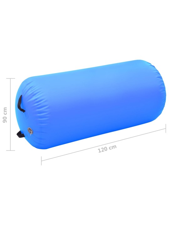 Nafukovací cvičební válec s pumpou 120 x 90 cm PVC modrý