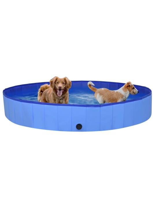 Skládací bazén pro psy modrý 200 x 30 cm PVC