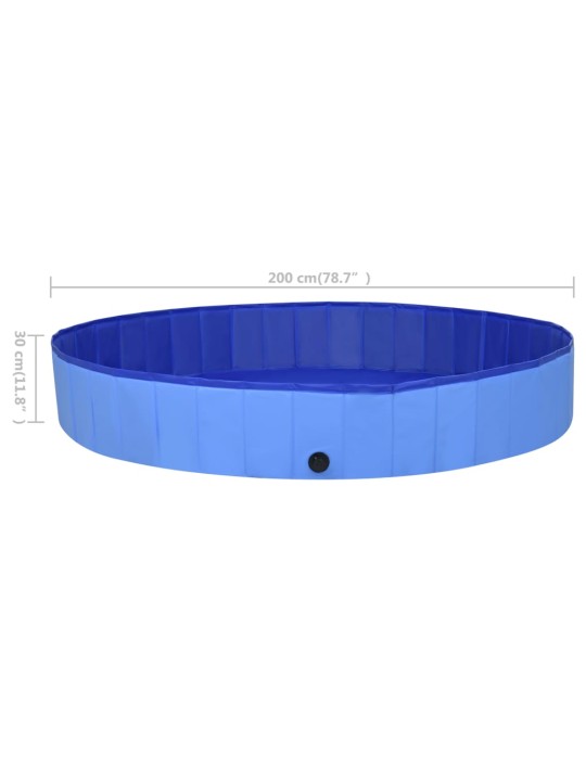 Skládací bazén pro psy modrý 200 x 30 cm PVC