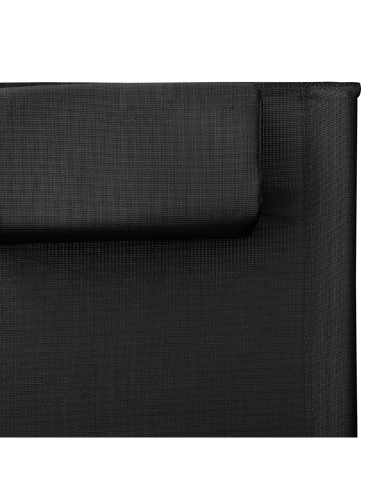 Zahradní lehátka 2 ks textilen černé a šedé
