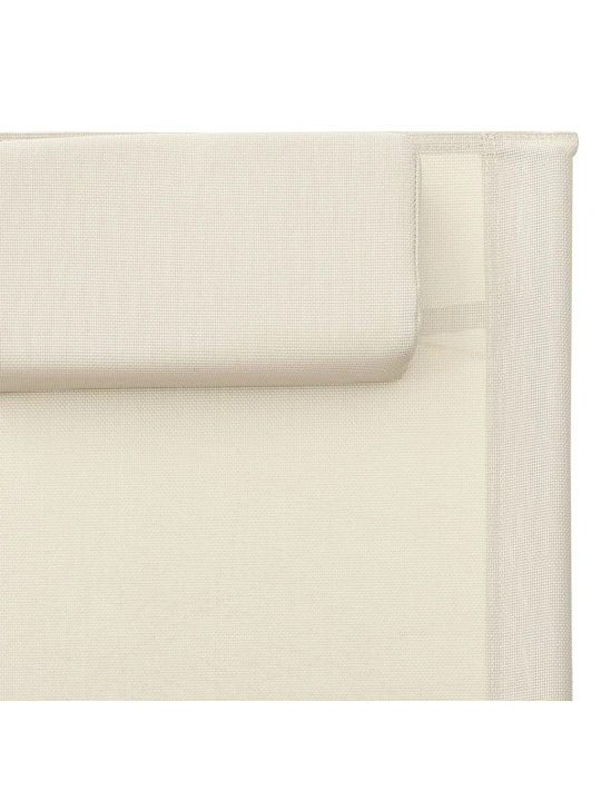 Zahradní lehátka 2 ks textilen krémové a šedé