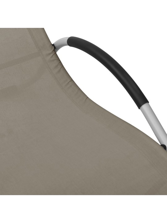 Zahradní lehátka 2 ks textilen taupe a šedé