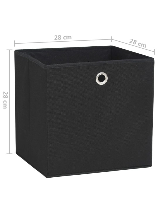 Úložné boxy 4 ks netkaná textilie 28 x 28 x 28 cm černé