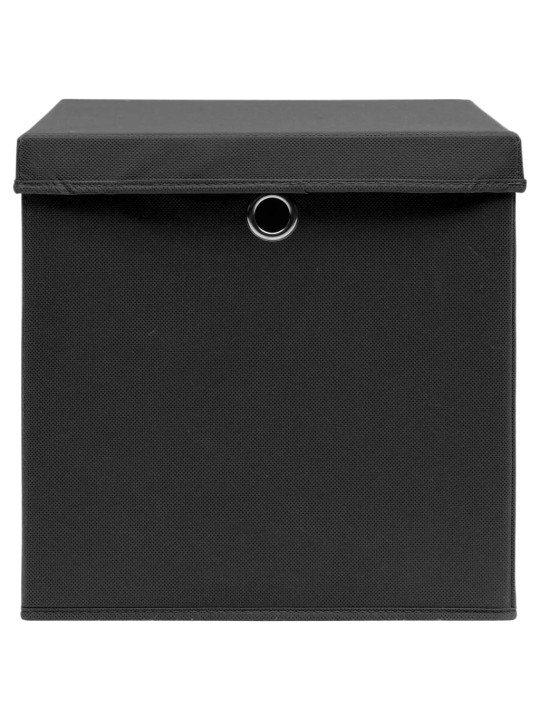 Úložné boxy s víky 4 ks 28 x 28 x 28 cm černé