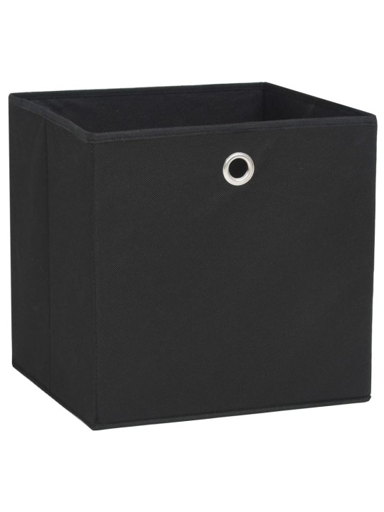 Úložné boxy 10 ks netkaná textilie 28 x 28 x 28 cm černé
