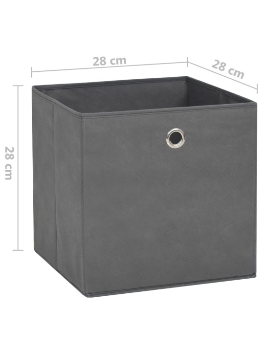 Úložné boxy 4 ks netkaná textilie 28 x 28 x 28 cm šedé