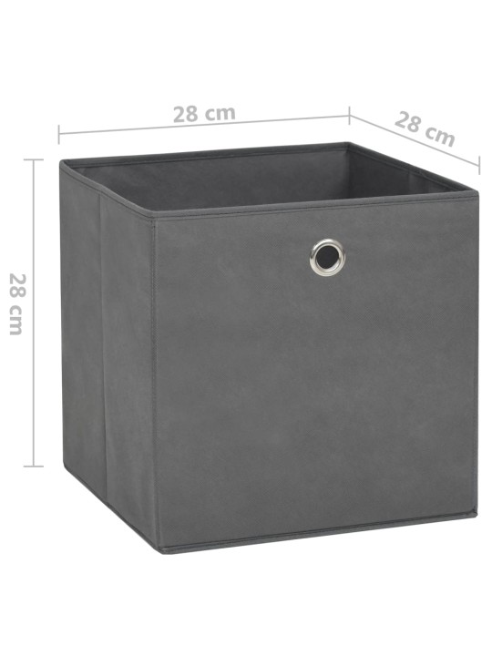 Úložné boxy 10 ks netkaná textilie 28 x 28 x 28 cm šedé