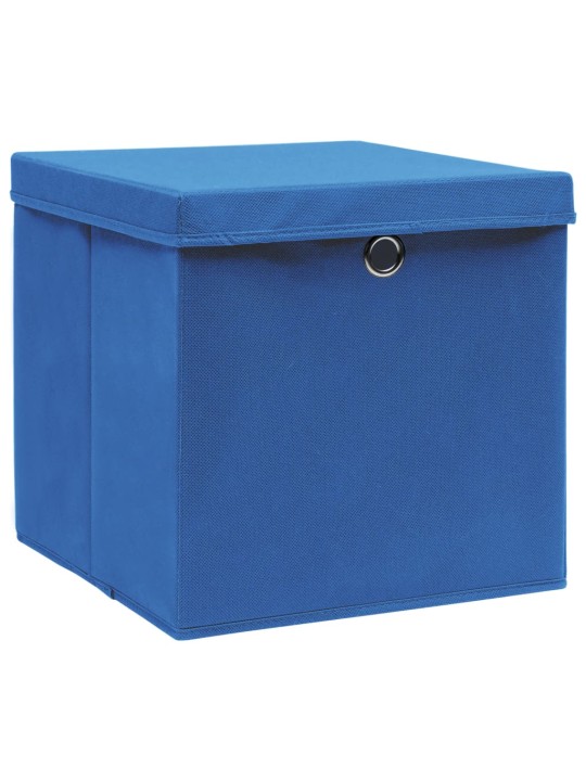 Úložné boxy s víky 4 ks 28 x 28 x 28 cm modré