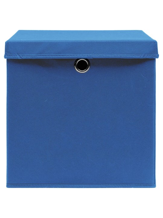 Úložné boxy s víky 4 ks 28 x 28 x 28 cm modré