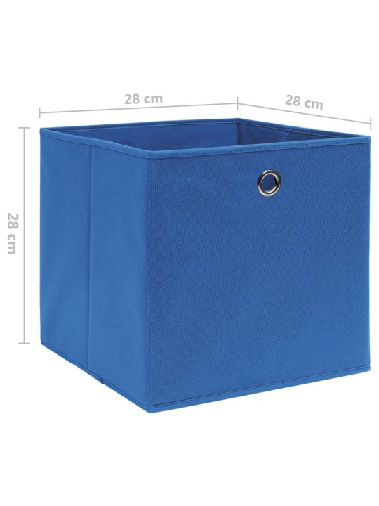Úložné boxy 10 ks netkaná textilie 28 x 28 x 28 cm modré