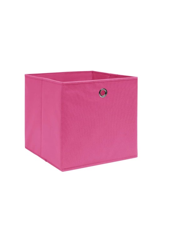 Úložné boxy 4 ks netkaná textilie 28 x 28 x 28 cm růžové