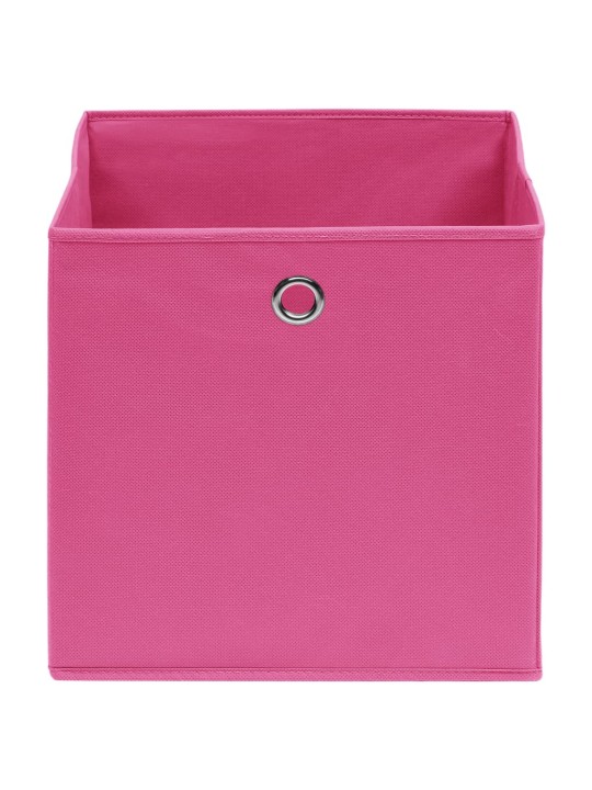 Úložné boxy 4 ks netkaná textilie 28 x 28 x 28 cm růžové