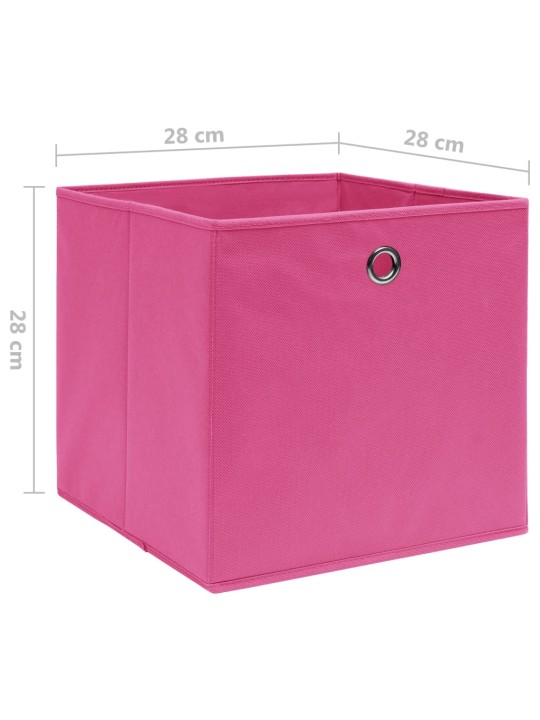 Úložné boxy 4 ks netkaná textilie 28 x 28 x 28 cm růžové