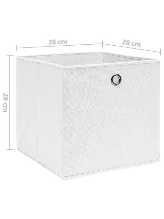 Úložné boxy 10 ks netkaná textilie 28 x 28 x 28 cm bílé