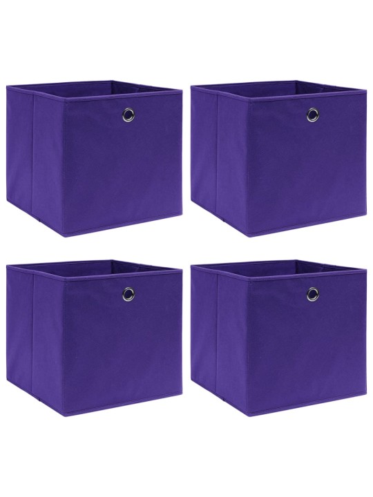 Úložné boxy 4 ks netkaná textilie 28 x 28 x 28 cm fialové