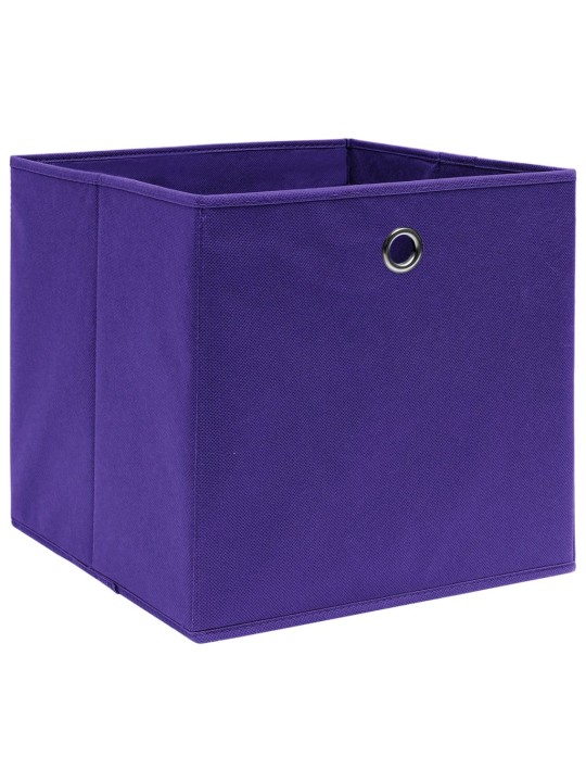 Úložné boxy 10 ks netkaná textilie 28 x 28 x 28 cm fialové