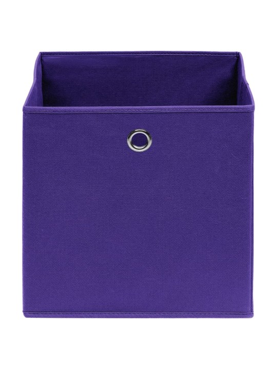 Úložné boxy 10 ks netkaná textilie 28 x 28 x 28 cm fialové