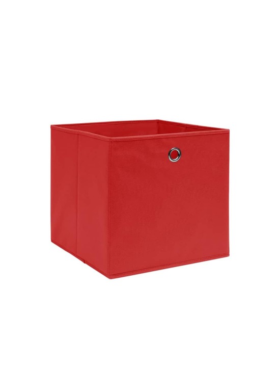 Úložné boxy 4 ks netkaná textilie 28 x 28 x 28 cm červené