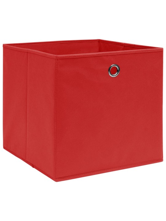 Úložné boxy 10 ks netkaná textilie 28 x 28 x 28 cm červené