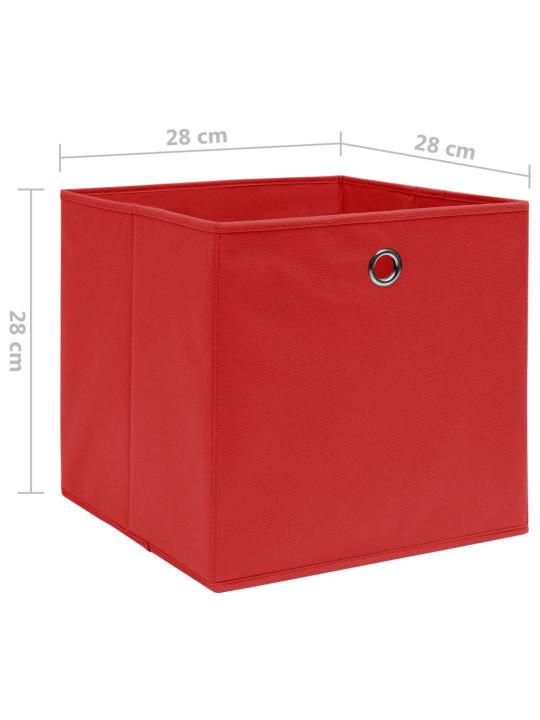 Úložné boxy 10 ks netkaná textilie 28 x 28 x 28 cm červené
