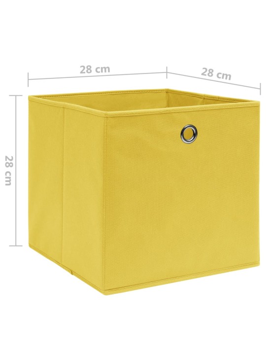 Úložné boxy 4 ks netkaná textilie 28 x 28 x 28 cm žluté