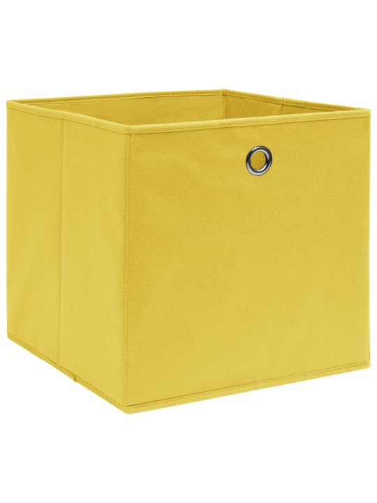 Úložné boxy 10 ks netkaná textilie 28 x 28 x 28 cm žluté