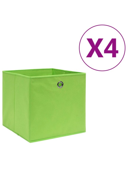 Úložné boxy 4 ks netkaná textilie 28 x 28 x 28 cm zelené