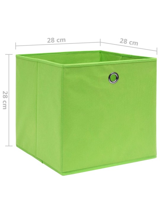Úložné boxy 4 ks netkaná textilie 28 x 28 x 28 cm zelené