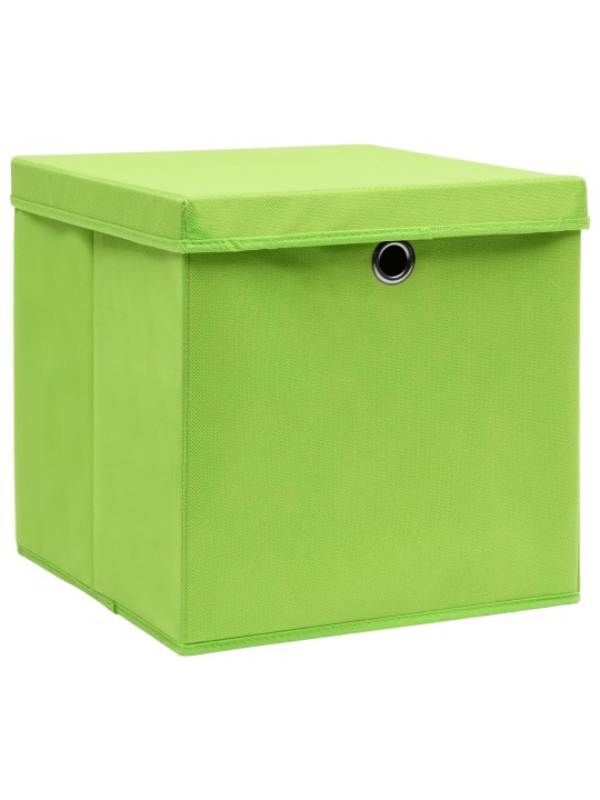 Úložné boxy s víky 4 ks 28 x 28 x 28 cm zelené