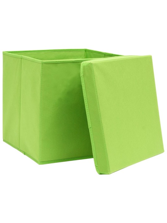 Úložné boxy s víky 4 ks 28 x 28 x 28 cm zelené