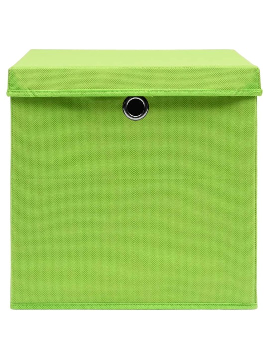 Úložné boxy s víky 4 ks 28 x 28 x 28 cm zelené
