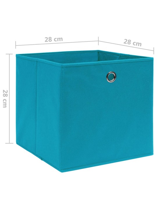 Úložné boxy 10 ks netkaná textilie 28 x 28 x 28 cm bledě modré