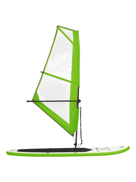 Nafukovací stand up paddleboard s plachtou zeleno-bílý
