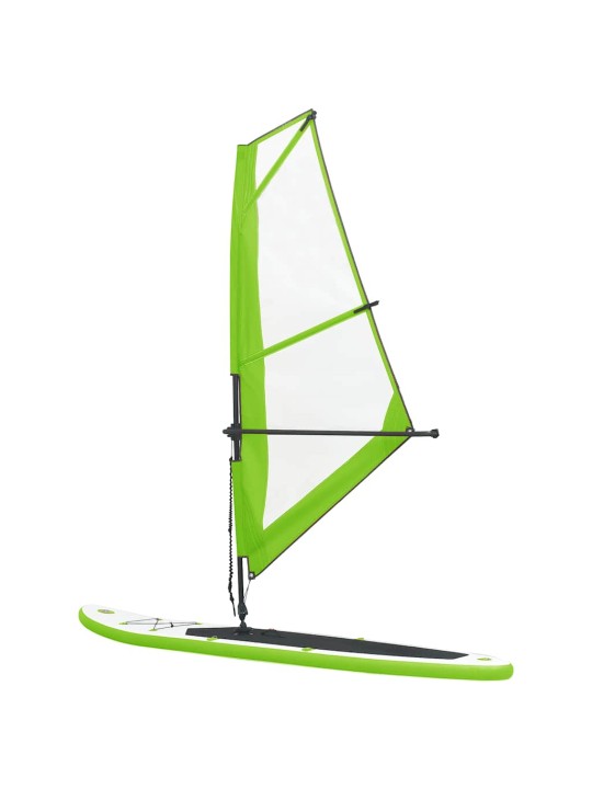 Nafukovací stand up paddleboard s plachtou zeleno-bílý