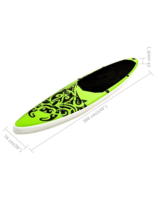 Nafukovací SUP paddleboard s příslušenstvím 366x76x15 cm zelený