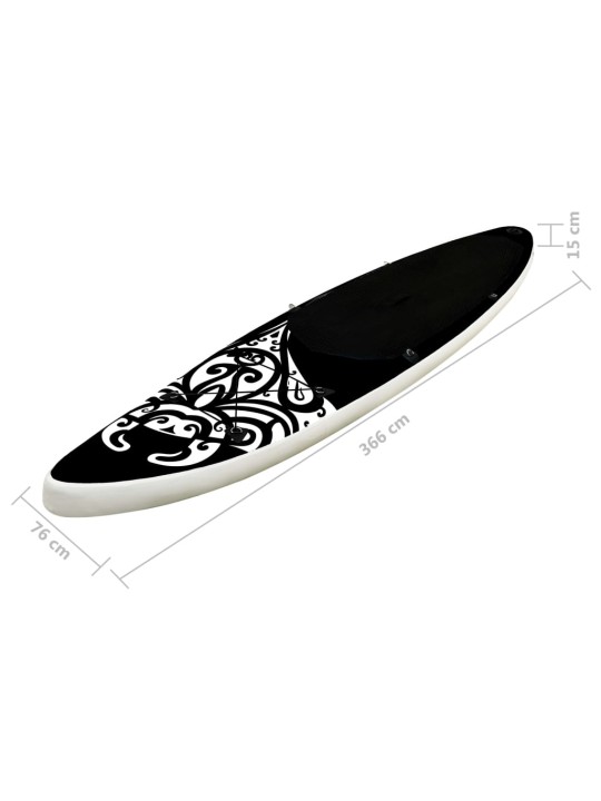 Nafukovací SUP paddleboard s příslušenstvím 366x76x15 cm černý