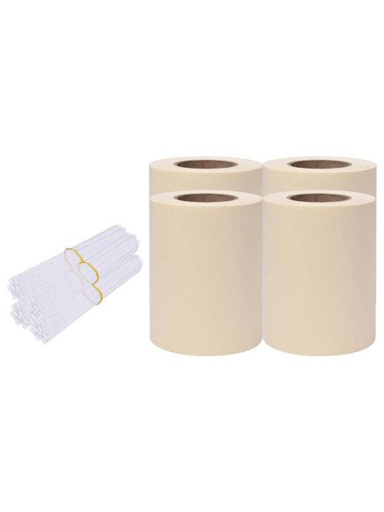 Stínící plotové fólie 4 ks PVC 35 x 0,19 m krémové