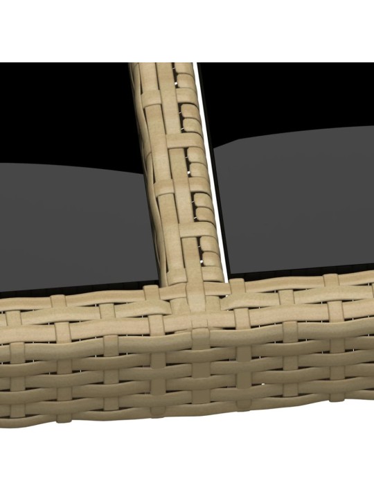 Zahradní stůl 200 x 150 x 75 cm tvrzené sklo a polyratan béžový