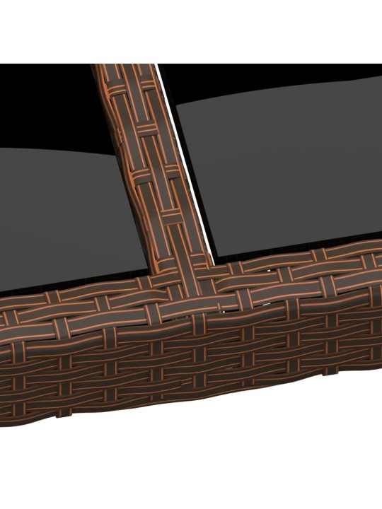 Zahradní stůl se skleněnou deskou hnědý 200 x 150 x 75 cm ratan