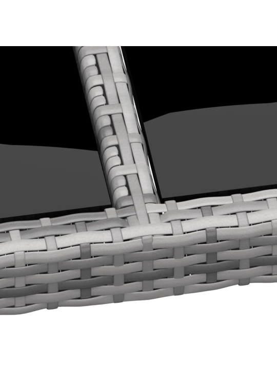 Zahradní stůl 250 x 100 x 75 cm tvrzené sklo a polyratan šedý