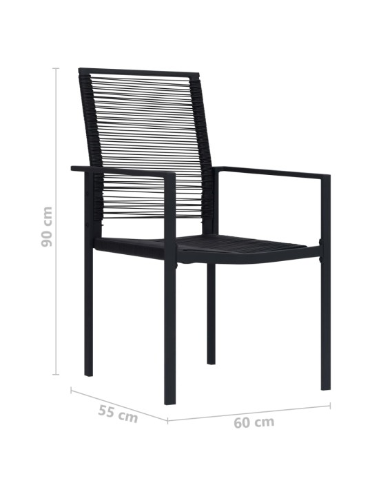 Zahradní židle 4 ks PVC ratan černé