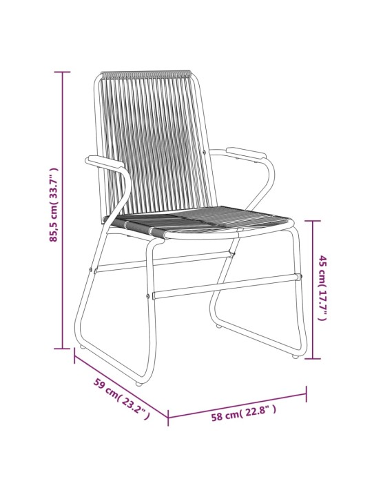 Zahradní židle 2 ks černé 58 x 59 x 85,5 cm PVC ratan