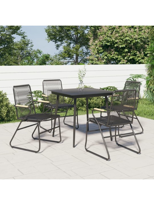 Zahradní židle 4 ks černé 58 x 59 x 85,5 cm PVC ratan
