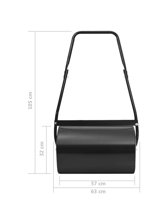 Travní válec černý 63 cm 50 l