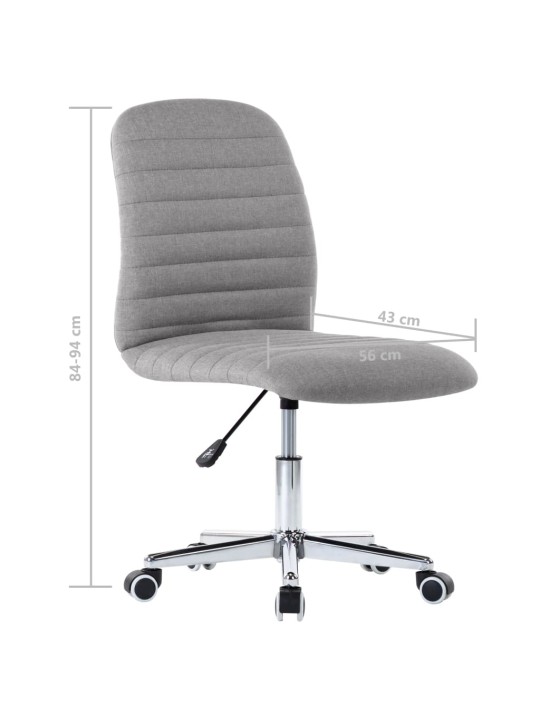Otočné jídelní židle 4 ks světle šedé textil