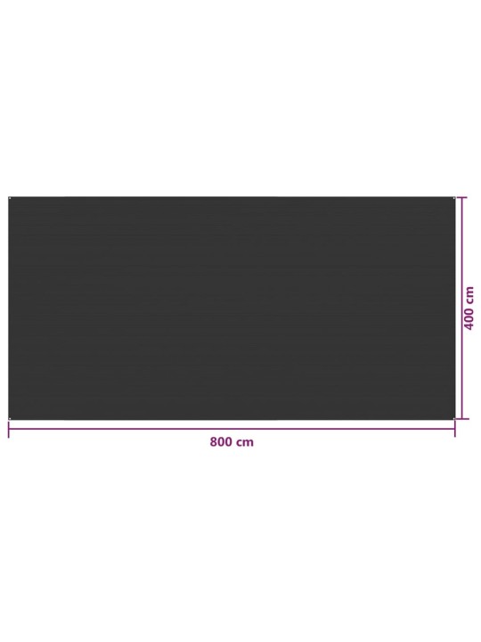 Koberec do stanu 400 x 800 cm antracitový HDPE