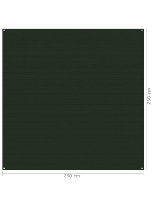 Koberec ke stanu 250 x 250 cm tmavě zelený