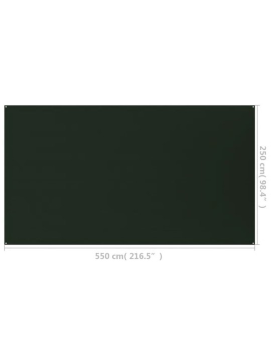Koberec do stanu 250 x 550 cm tmavě zelený HDPE