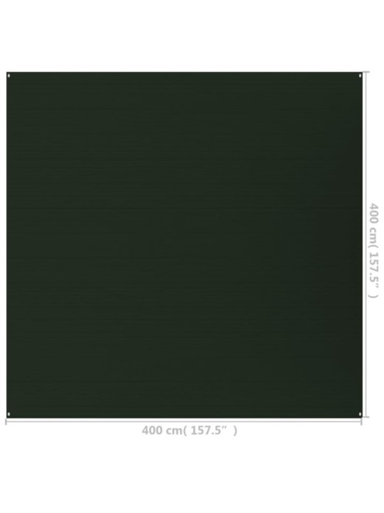 Koberec do stanu 400 x 400 cm tmavě zelený HDPE